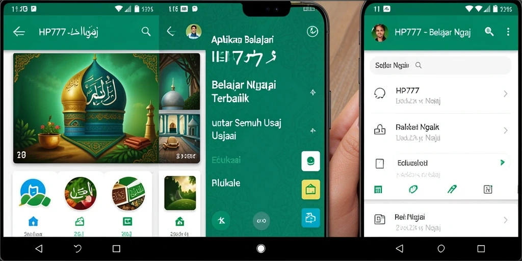 Antarmuka HP777 yang sederhana dan menarik untuk belajar ngaji.