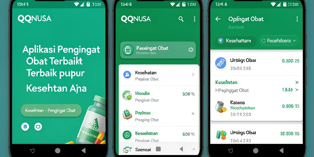 Tampilan antarmuka utama aplikasi pengingat obat QQNUSA yang user-friendly.