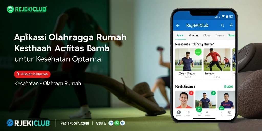 Tampilan antarmuka pengguna REJEKICLUB yang menarik dan fungsional untuk olahraga di rumah.
