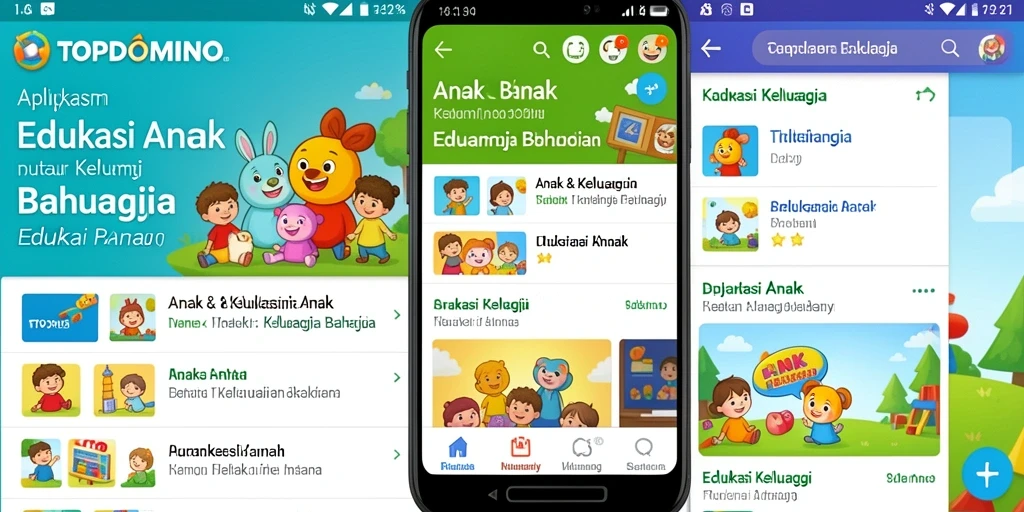 Tampilan antarmuka utama TOPDOMINO yang menarik untuk anak.