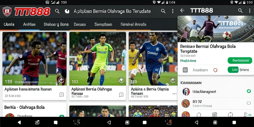 Antarmuka TTT888 menampilkan berita olahraga bola terkini dan menarik.