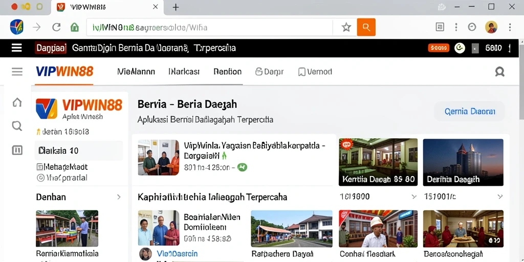 Tampilan antarmuka aplikasi VIPWIN88 yang intuitif dan informatif.