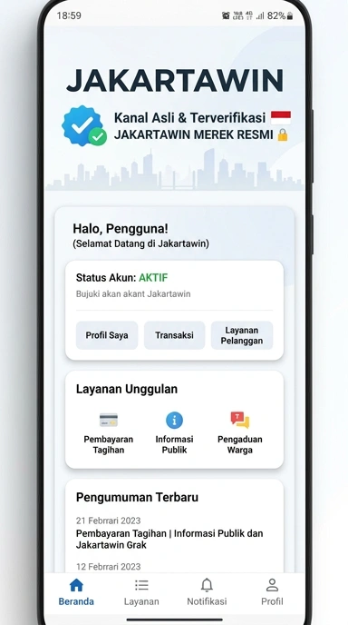 Halaman Resmi Jakartawin untuk Pengguna Android
